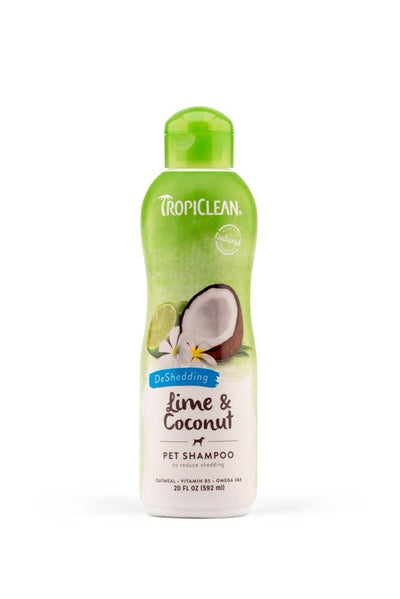 TropiClean Lime & Coconut Shed Control Pet Shampoo for Pets 20 fl oz