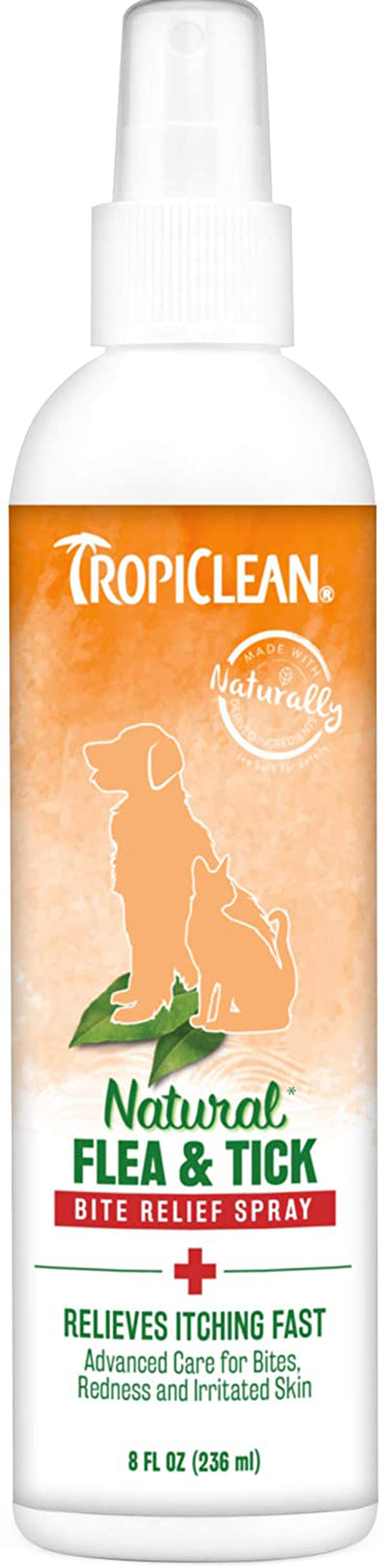 TropiClean Natural Flea & Tick Bite Relief Spray 8 fl oz