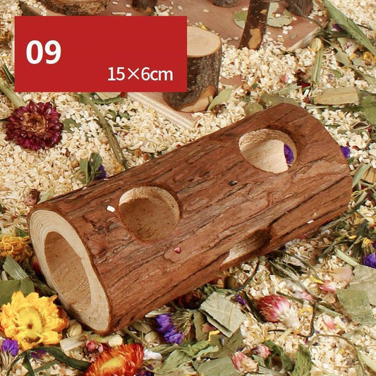 Natural Wood Hamster Playground Swing Fence Toy.