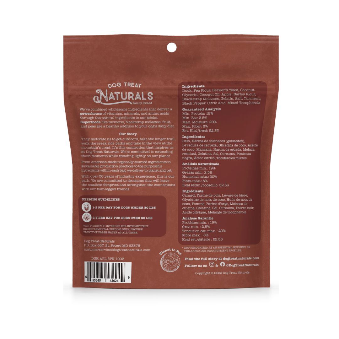 Dog Treat Naturals Dog Superfood Sticks Duck & Apple 10 oz, view 2