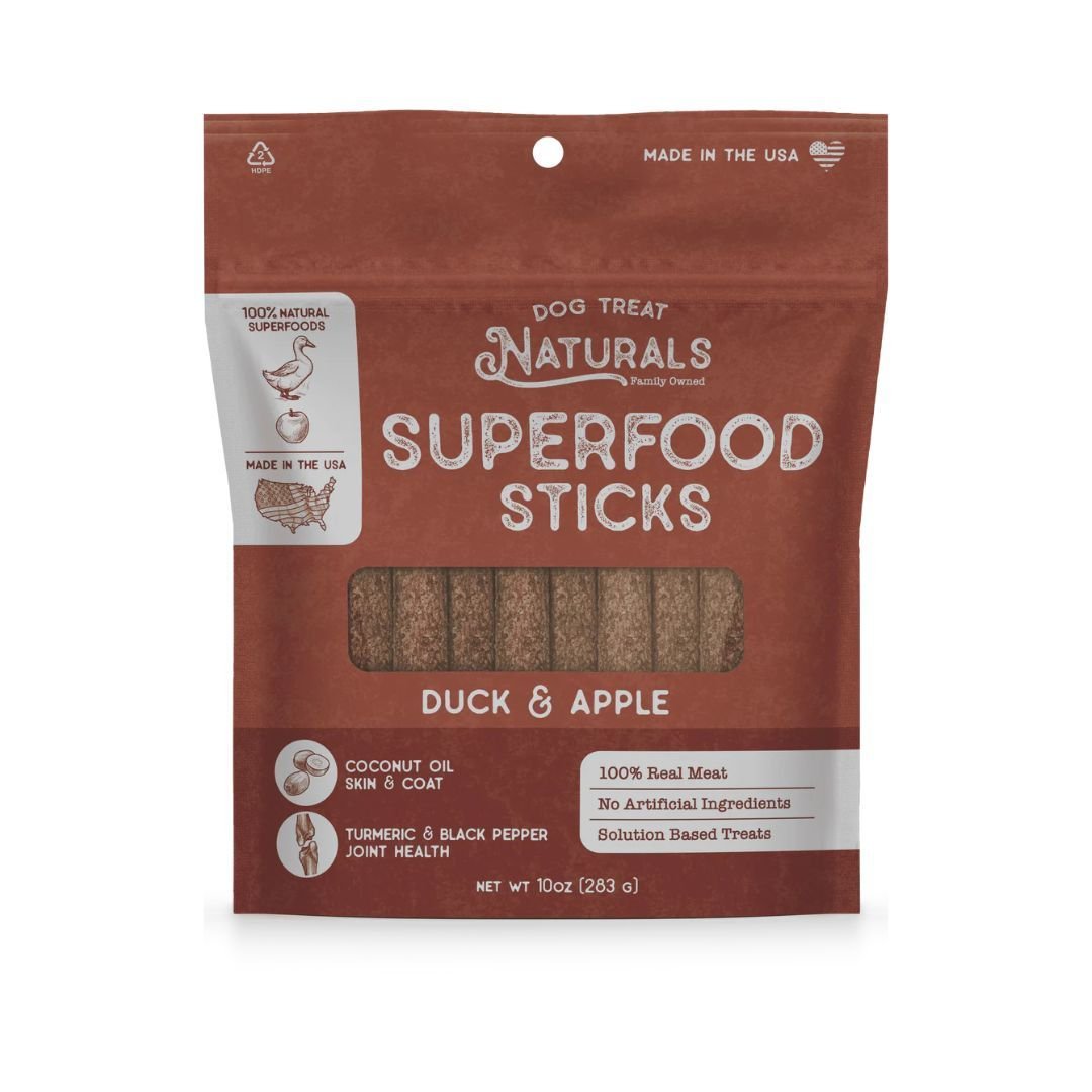 Dog Treat Naturals Dog Superfood Sticks Duck & Apple 10Oz - Pets Perfect