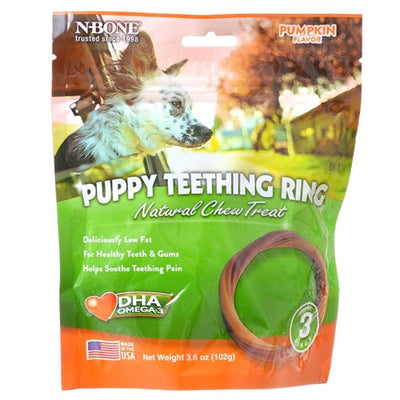 N-Bone Puppy Teething Rings Pumpkin, 3.6 oz, 3 ct