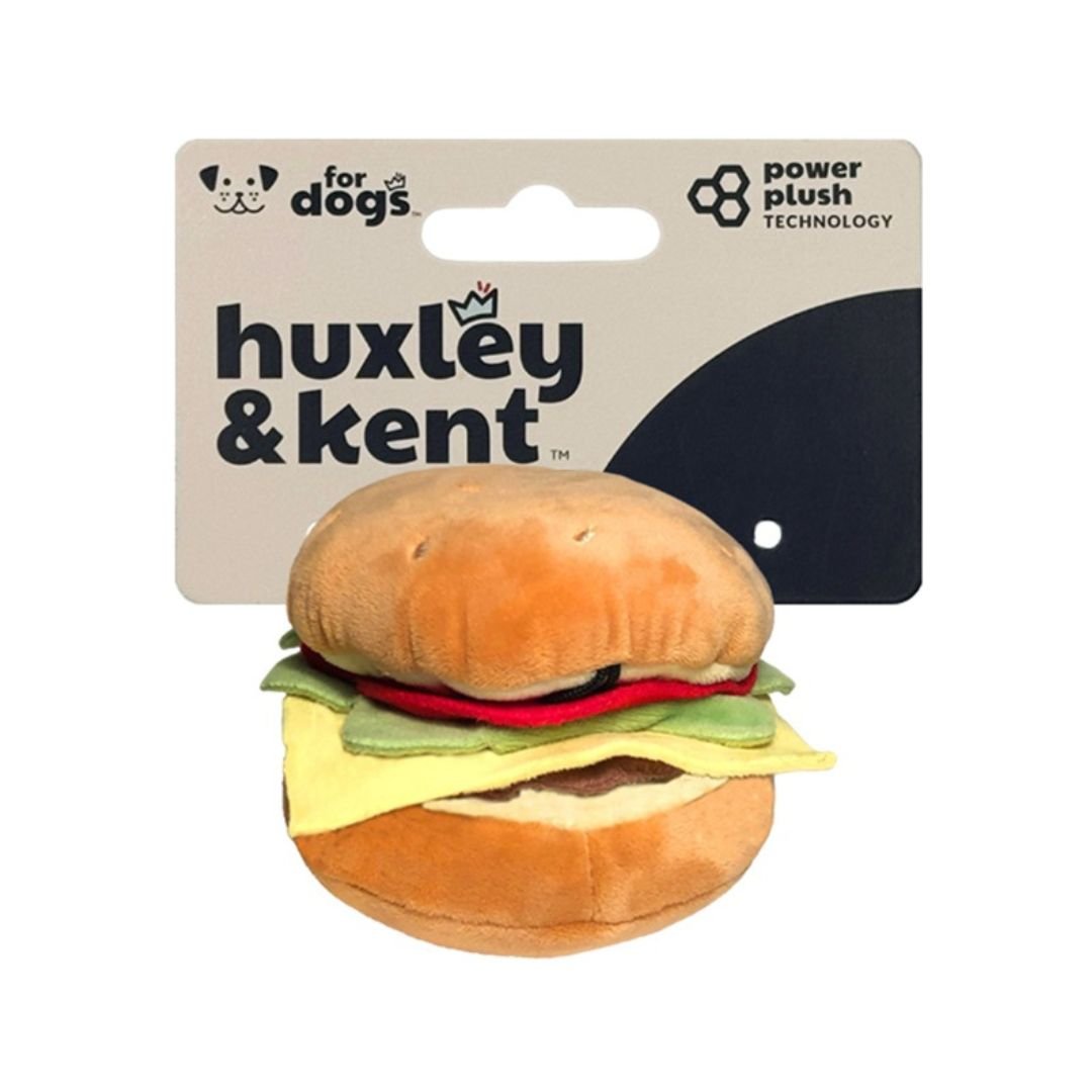 H&K Power Plush Dog Hamburger Large Squeak Crinkle - Pets Perfect