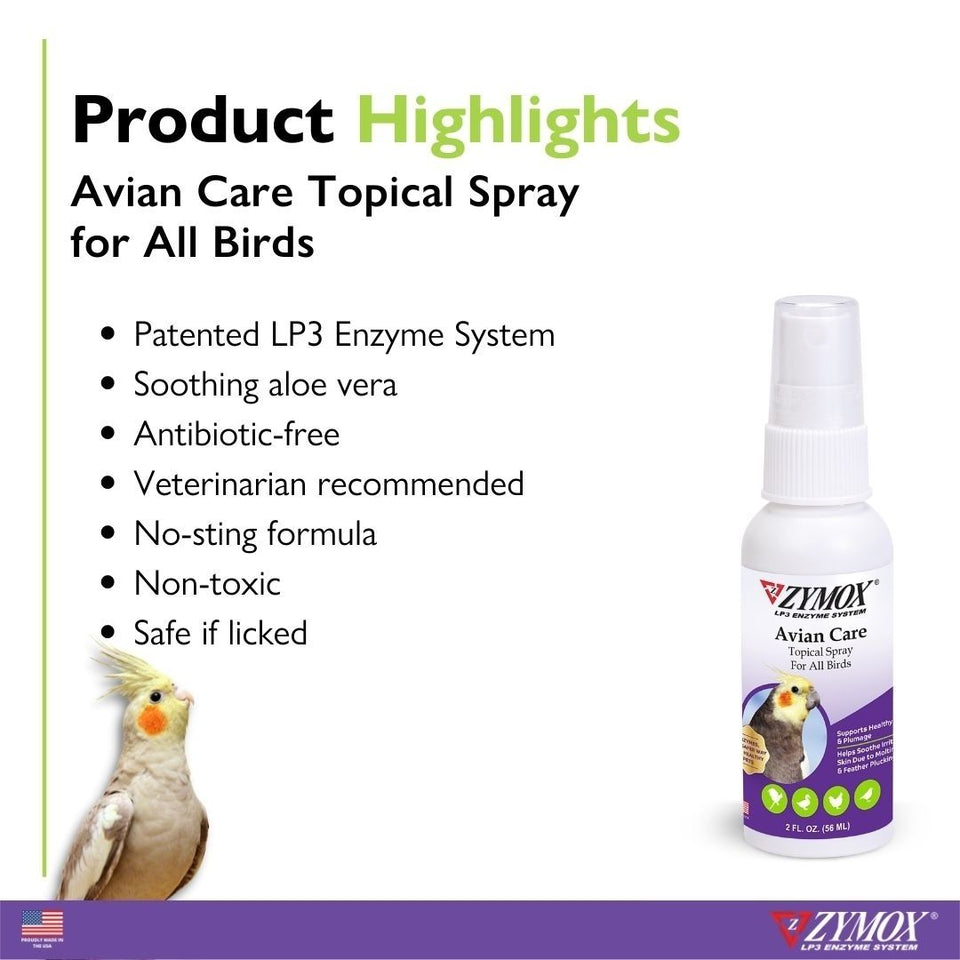 Zymox Avian Care Topical Solution Spray 2oz