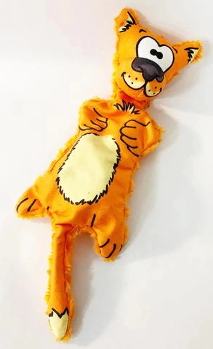 Cliff Cat Plush Dog Toy - Crinkly & Cuddly 17" Orange - Pets Perfect