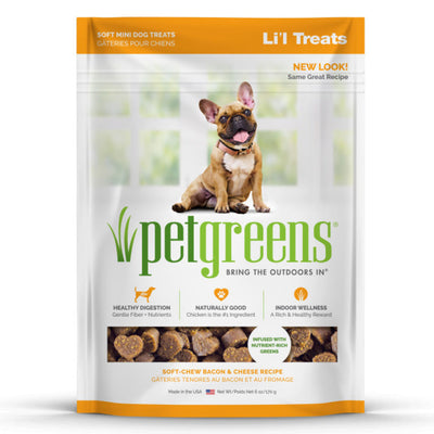 Pet Greens Li'l Treats Soft Mini Dog Treats Bacon & Cheese 6 oz