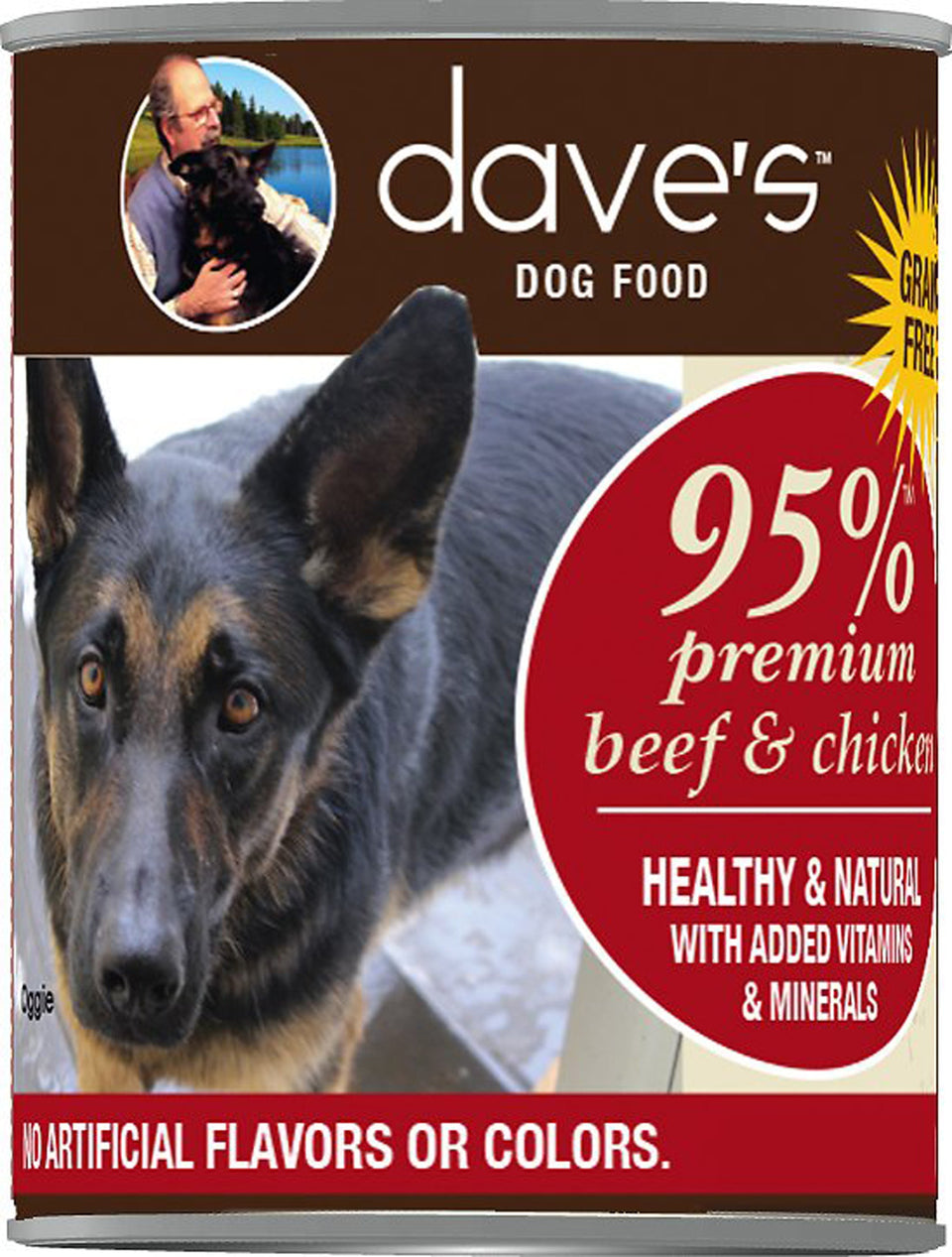 Dave's Pet Food 95% Premium Meats Beef and Chicken Wet Dog Food 13 oz