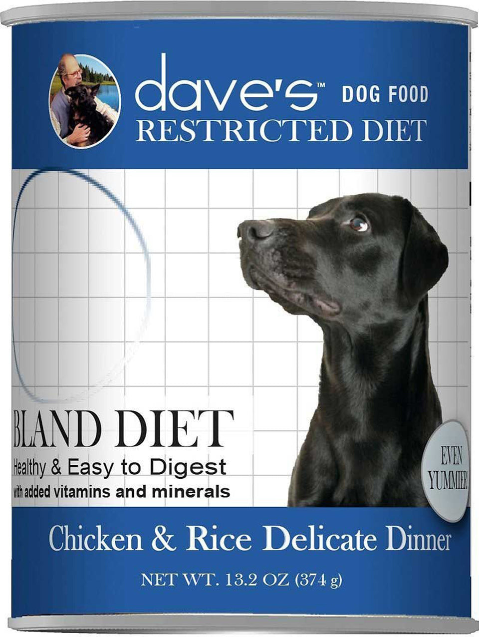 Dave's Pet Dog Restricted Diet Bland Chicken And Rice, 13.2 oz each, Case of 12