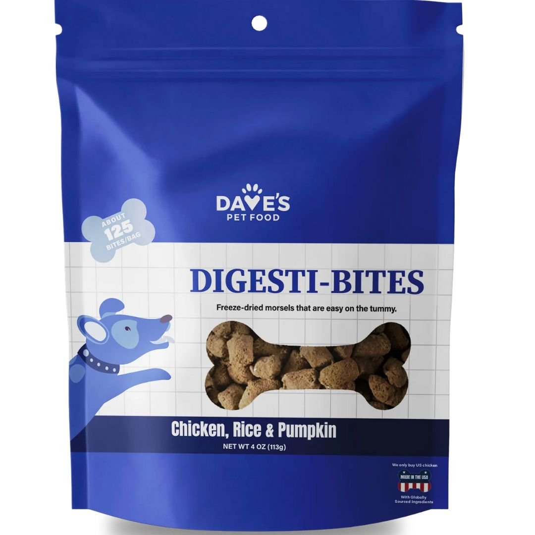 Dave'S Pet Food Dog Digesti - Bites Freeze - Dried Chicken Rice & Pumpkin 4Oz - Pets Perfect