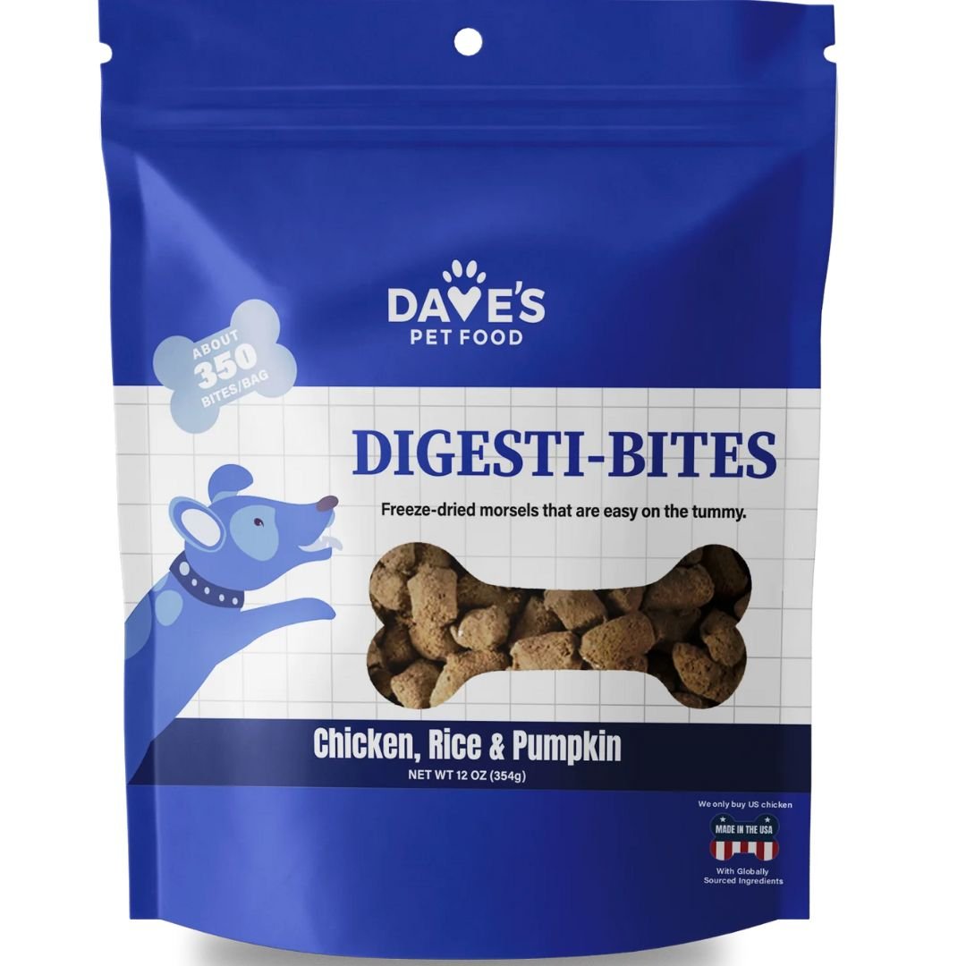 Dave's Pet Food Dog Digesti - Bites Freeze - Dried Chicken Rice & Pumpkin 12oz. - Pets Perfect