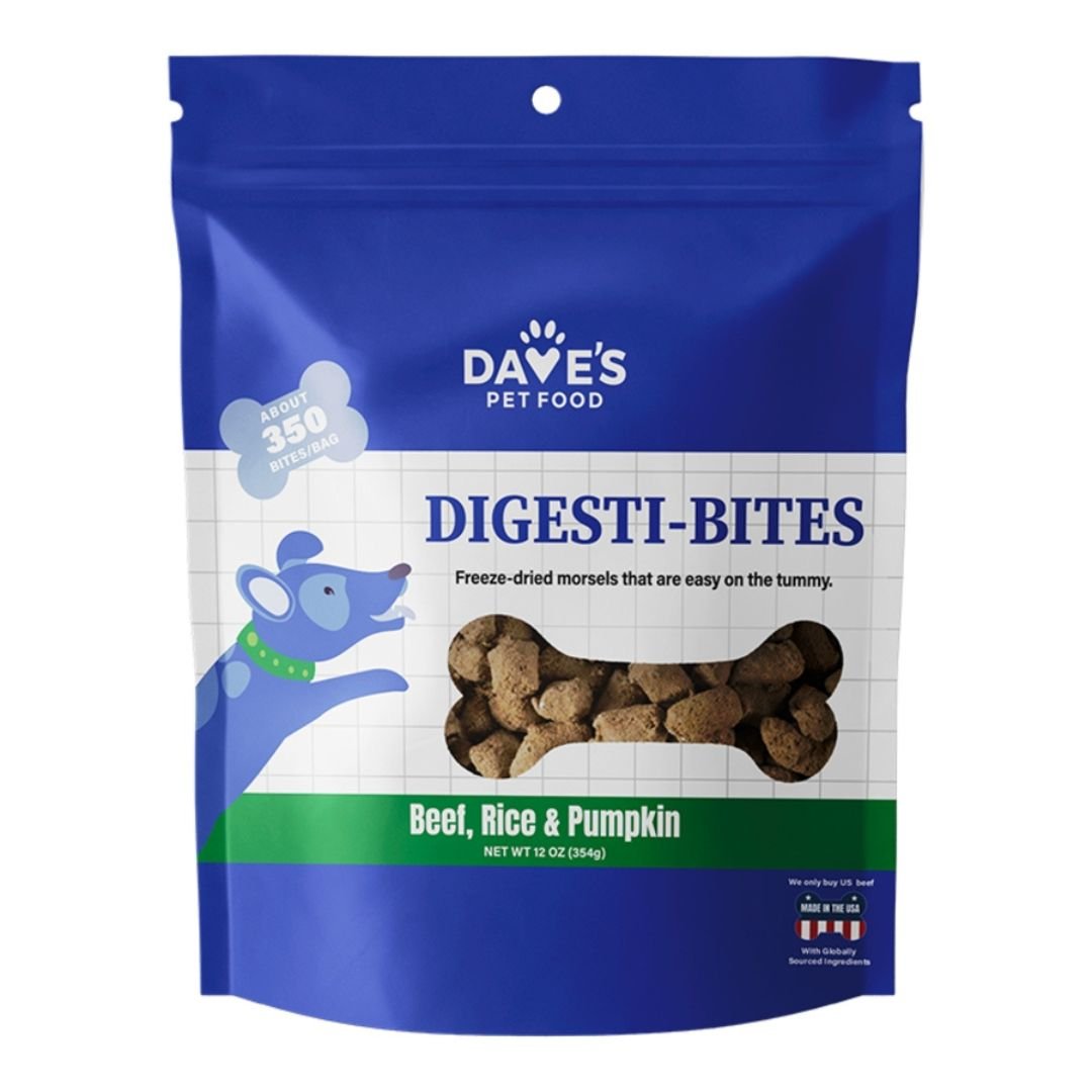 Dave's Pet Food Dog Digesti - Bites Freeze - Dried Beef Rice & Pumpkin 12oz - Pets Perfect