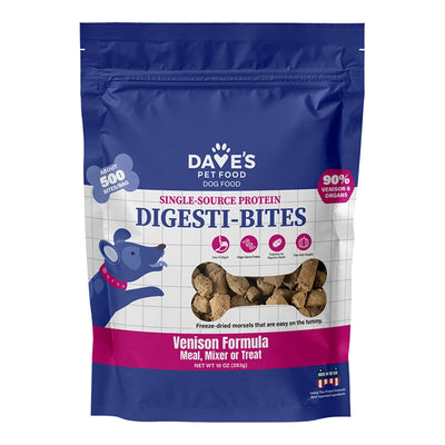 Dave's Pet Dog Food Dog Digesti-Bites Freeze-Dried Venison 10 oz