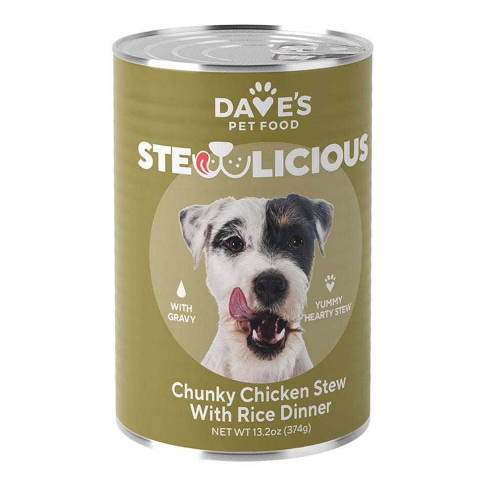Dave's Dog Stewlicious Chunky Chicken And Rice Stew 13.2oz. (Case of 12)