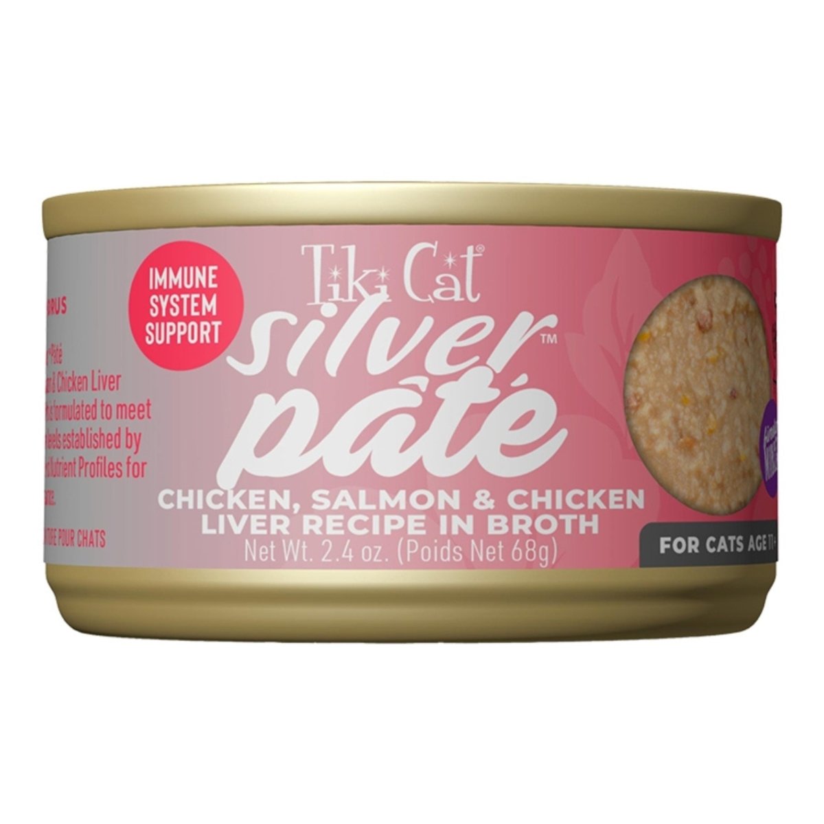 Tiki Pet Cat Silver Pate Chicken & Salmon 2.4oz. (Case of 12) - Pets Perfect