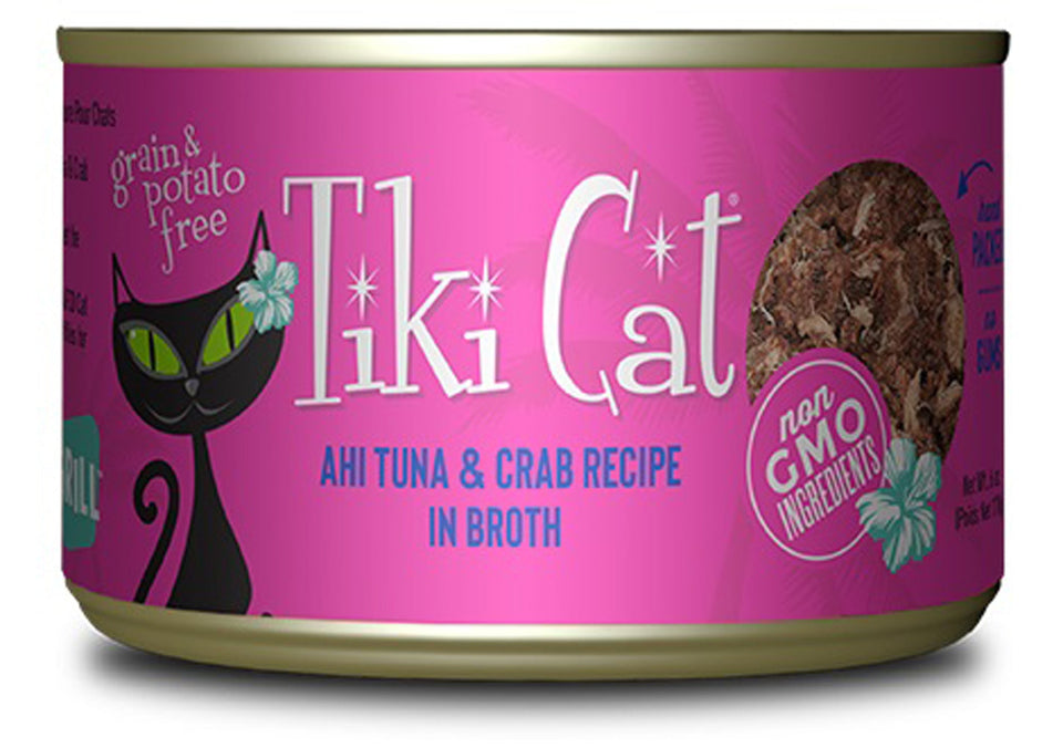 Tiki Pets Cat Hana Grill Ahi Tuna & Crab in Broth 6 oz. 8 ct