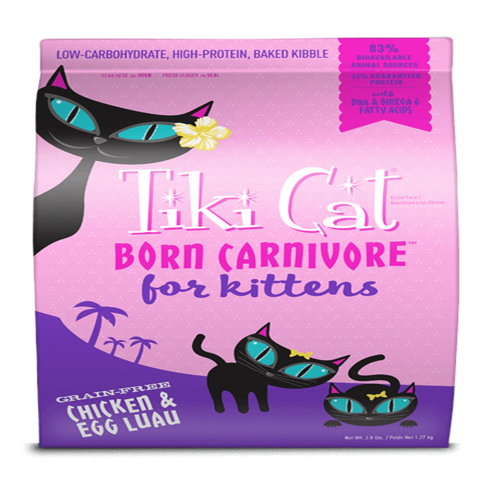 Tiki Cat Born Carnivore Kitten Dry Cat Food - Deboned Chicken, Egg & Pumpkin, 2.8 lb