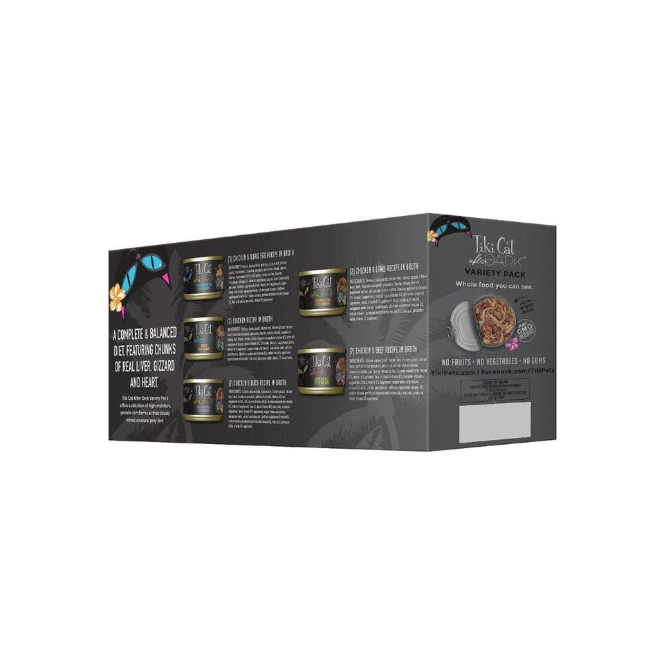Tiki Pet Cat After Dark Whole Foods Variety Pack, 2.8 oz each, Case of 18
