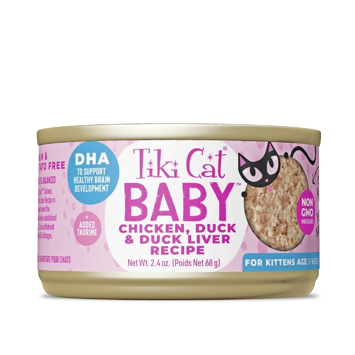 Tiki Pets Cat Shredded Kitten Chicken & Duck 2.4oz. (Case of 12) - Pets Perfect