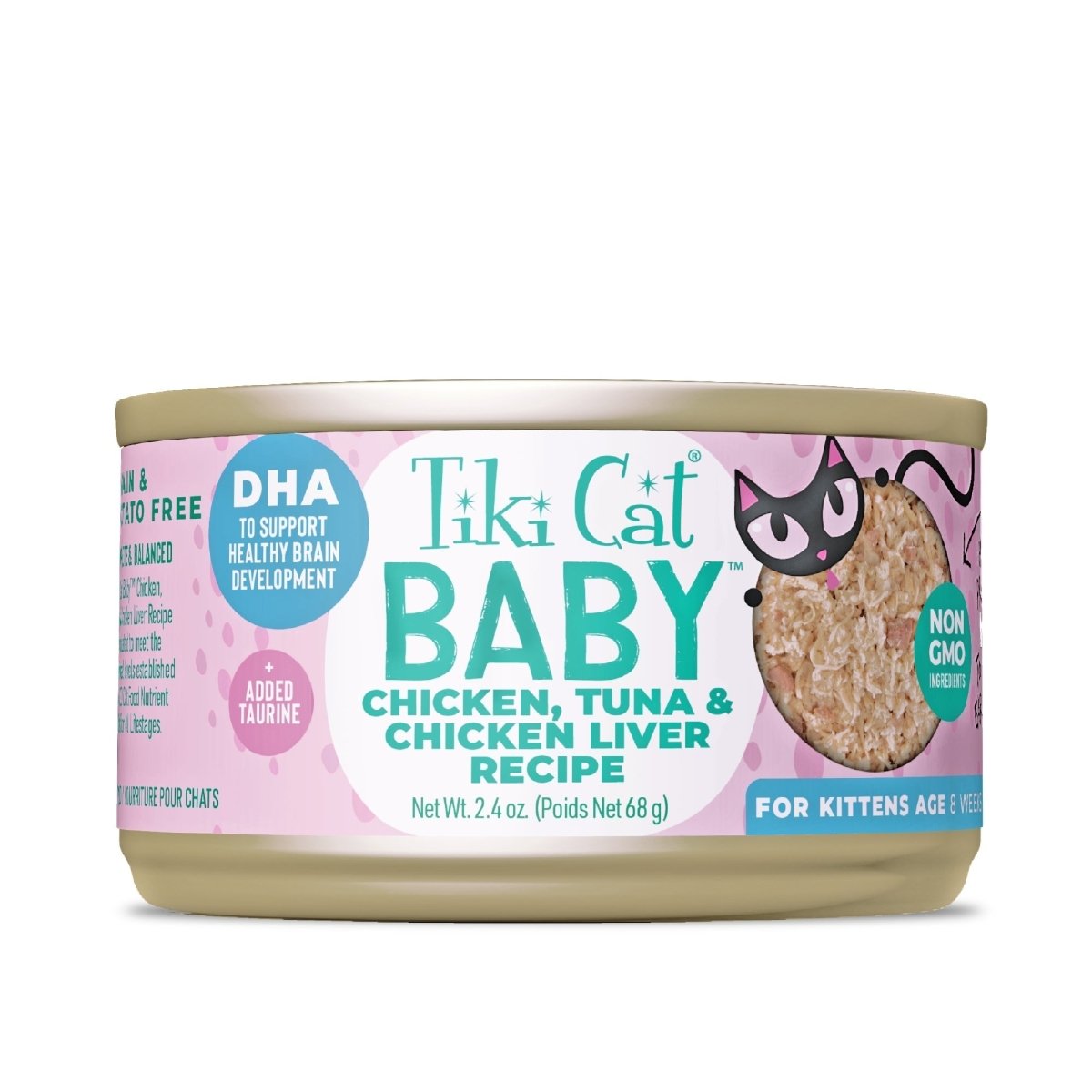 Tiki Pets Cat Shredded Kitten Chicken & Tuna 2.4oz. (Case of 12) - Pets Perfect