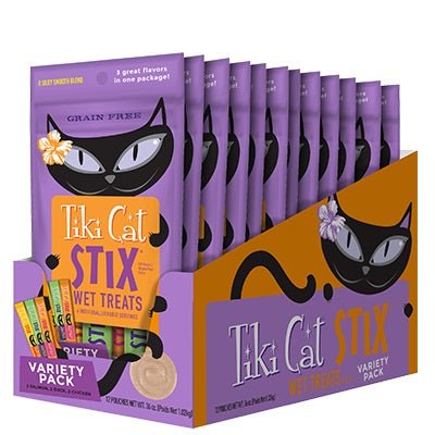 Tiki Pet Cat Stix Variety Pack 3oz. (Case of 12) - Pets Perfect