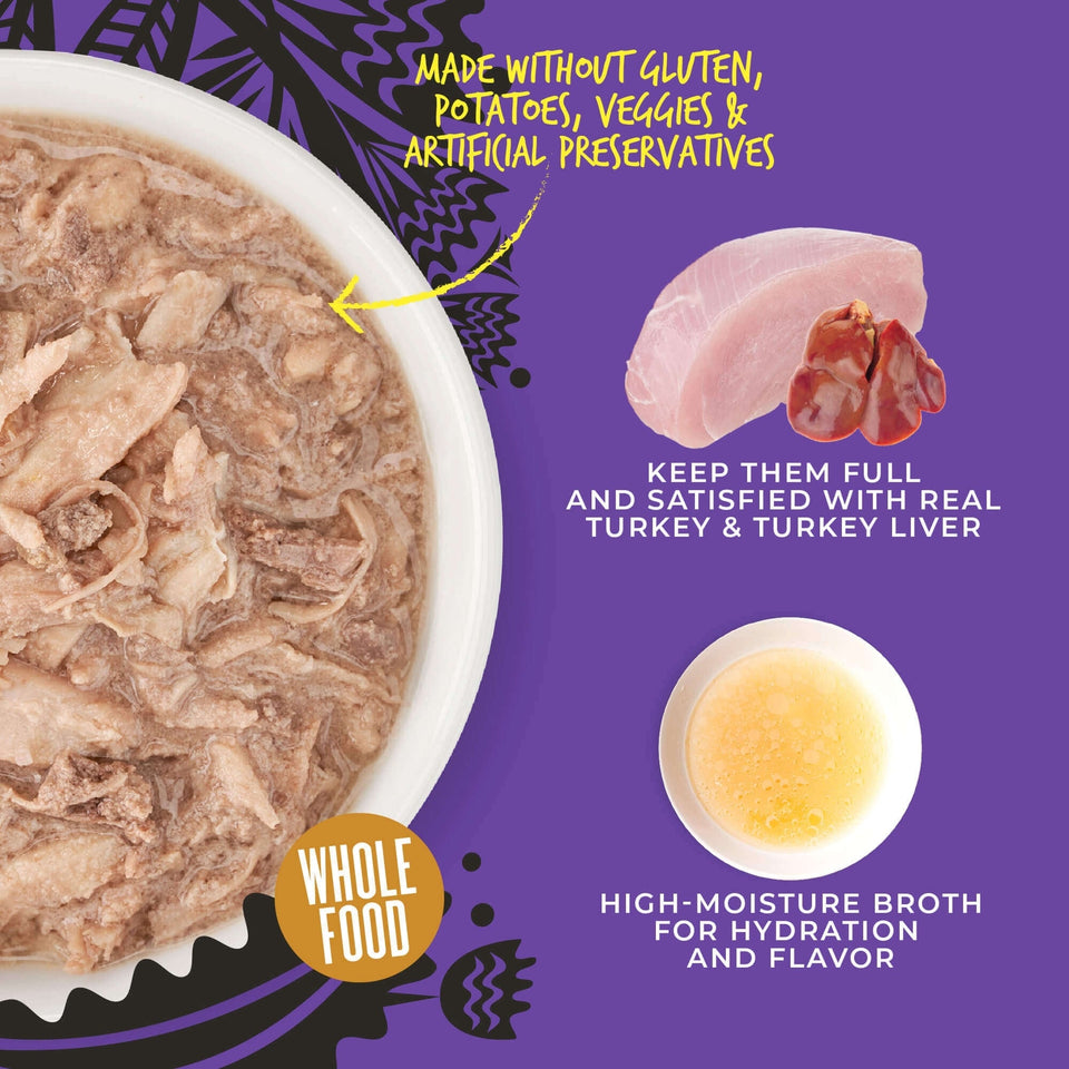 Tiki Pet Cat After Dark Shreds Turkey & Turkey Liver 3oz. (Case of 12)