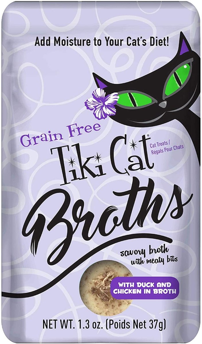 Tiki Pets Cat Broth Duck and Chicken 1.3oz Pouch (Case of 12) - Pets Perfect