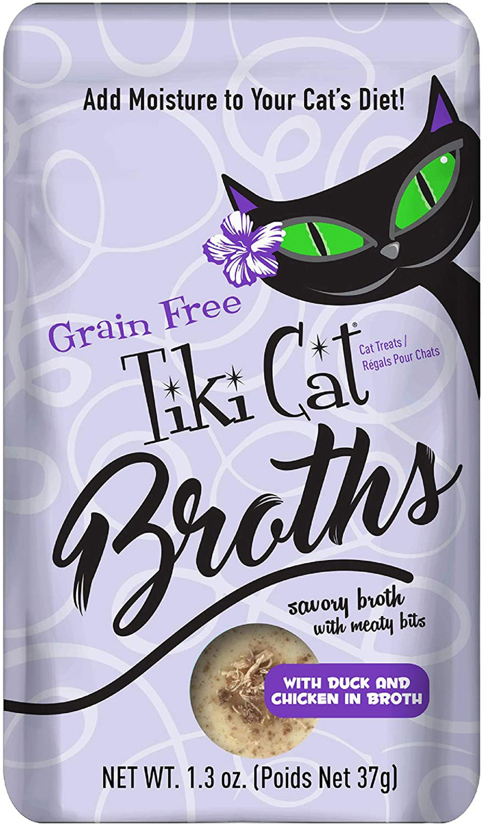 Tiki Pets Cat Broth Duck and Chicken 1.3 oz Pouch 12 ct
