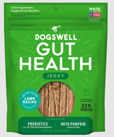Dogswell Dog Gut Health Jerky Grain-Free Lamb 10 oz