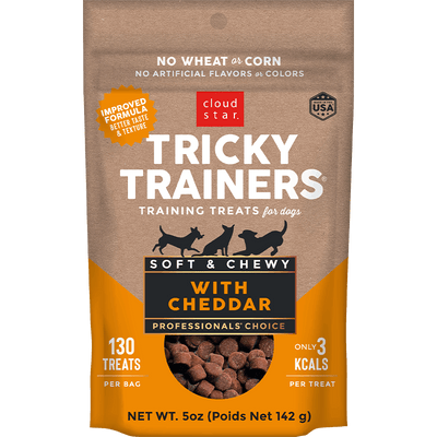 Cloud Star Chewy Tricky Trainers Cheddar Flavor Dog Treats, 5 oz Bag