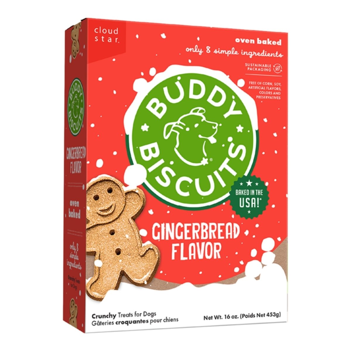 Cloud Star Dog Buddy Biscuits Crunchy Gingerbread 16oz. - Pets Perfect