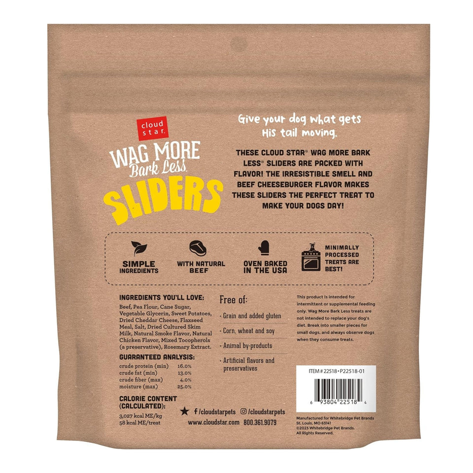 Cloudstar Wagmore Dog Sliders Grain-Free Beef Cheeseburger 8 oz