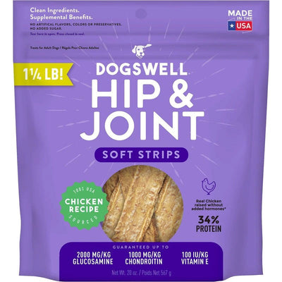 Dogswell Hip & Joint Grain-free Soft Strips Dog Treat Chicken, 20 oz
