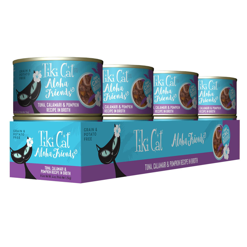 Tiki Pets Aloha Friends Flaked Tuna with Calamari and Pumpkin Wet Cat Food, 5.5 oz, 8 ct