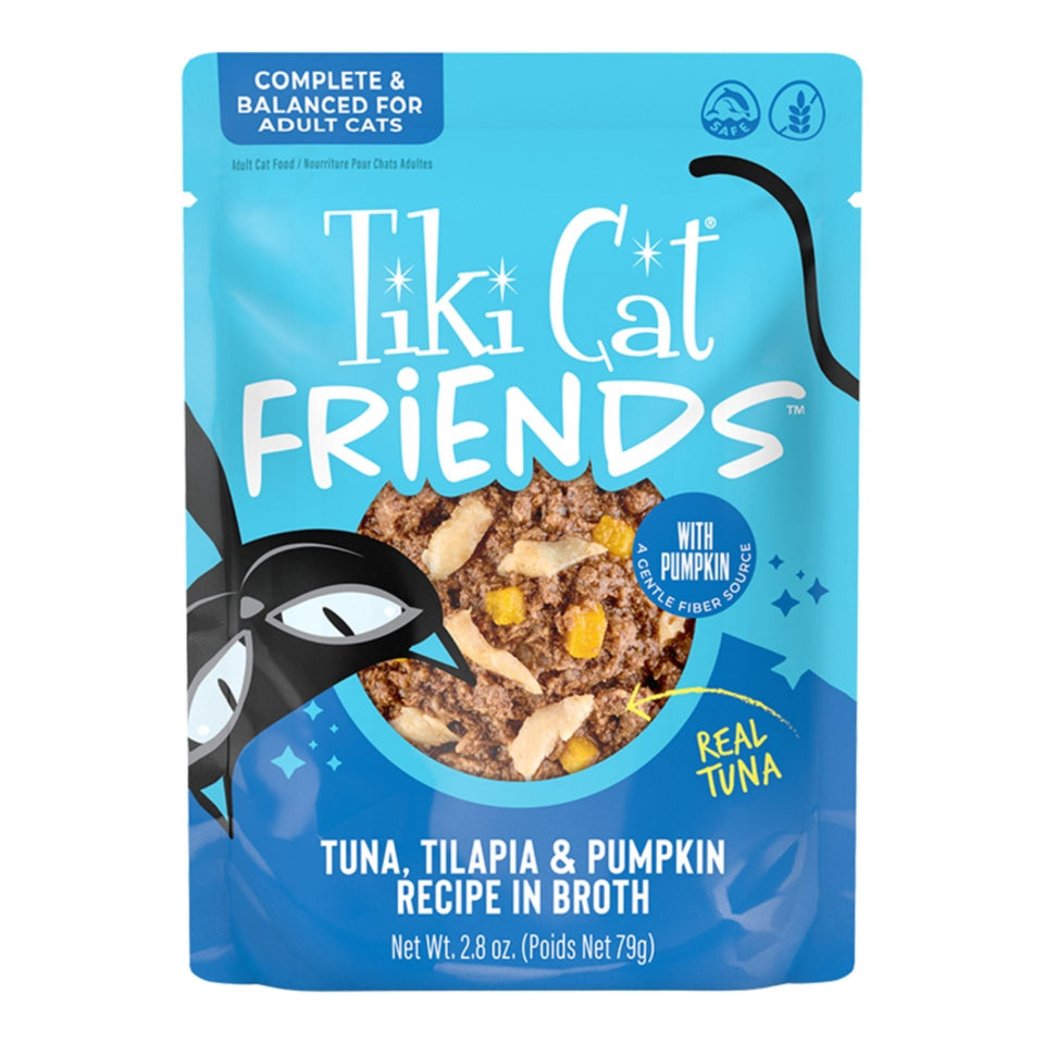 Tiki Pets Cat Friends Tuna Tilapia & Pumpkin 2.8oz. Pouch (Case of 12)