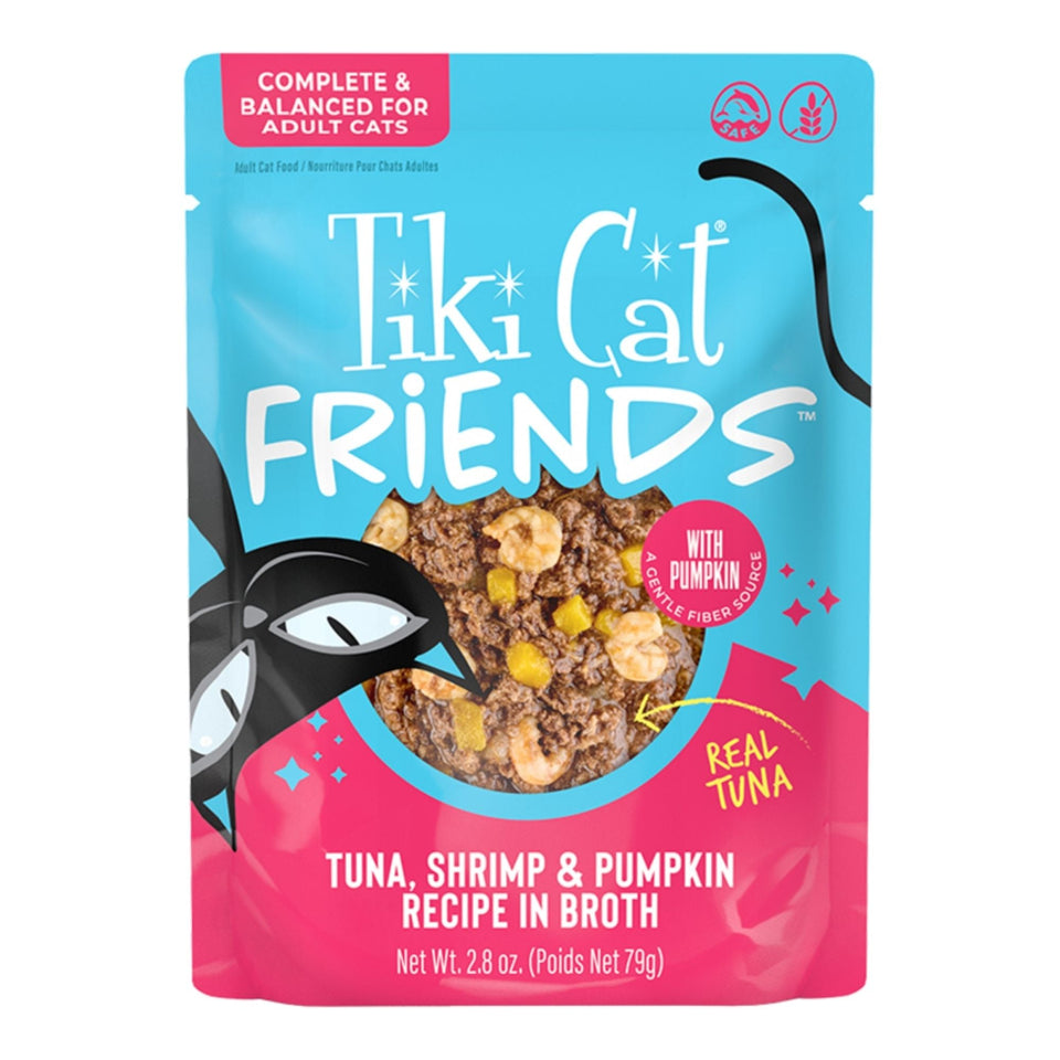 Tiki Pets Cat Friends Tuna Shrimp & Pumpkin 2.8oz. Pouch (Case of 12)