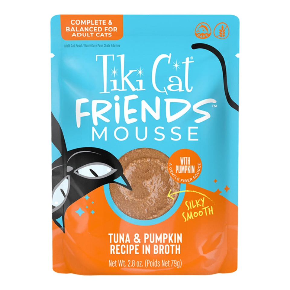 Tiki Pets Cat Friends Mousse Tuna & Pumpkin 2.8oz. Pouch (Case of 12)