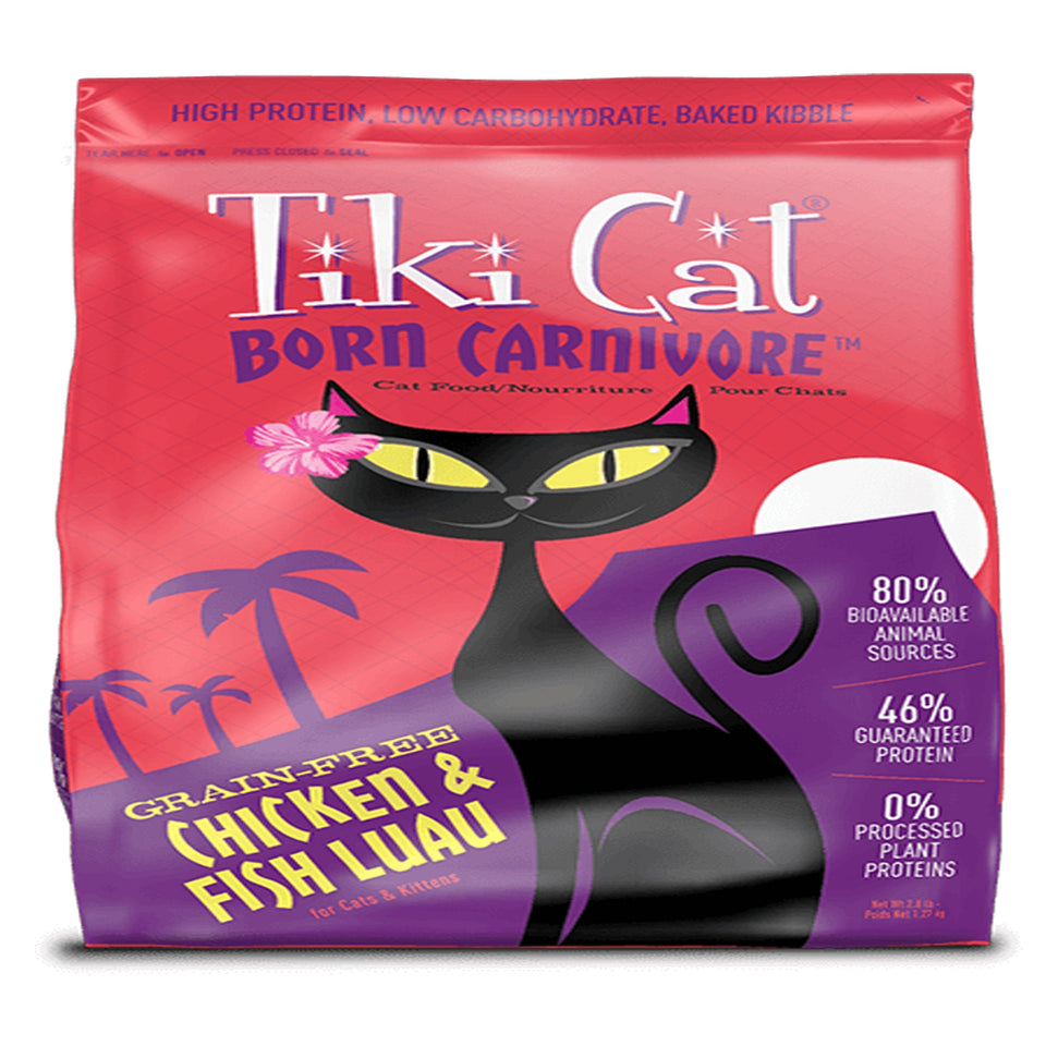 Tiki Pets Cat Carnivore Luau Dry Cat Food - Chicken and Herring, 2.8 lb
