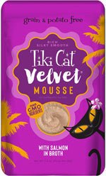 Tiki Pets Cat Velvet Mousse Salmon in Broth 2.8oz. (Case of 12) - Pets Perfect