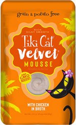 Tiki Pets Cat Velvet Mousse Chicken in Broth 2.8oz. (Case of 12) - Pets Perfect