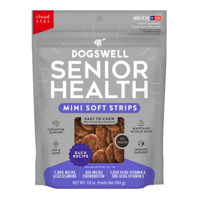Dogswell Dog Lifestage Senior Treat Jerky Soft Strip Duck 10Oz