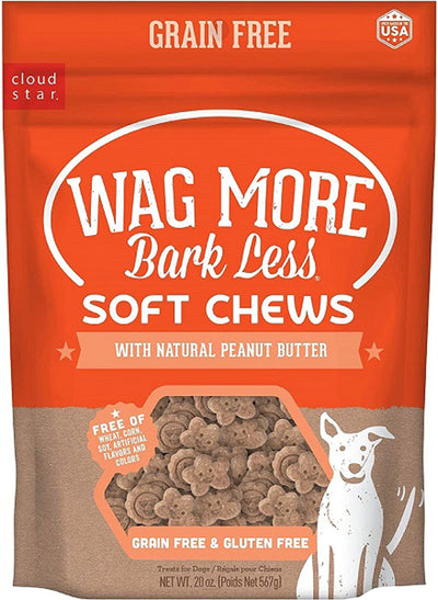 Cloud Star Wagmore Dog Grain Free Soft And Chewy Peanut Butter 20Oz.