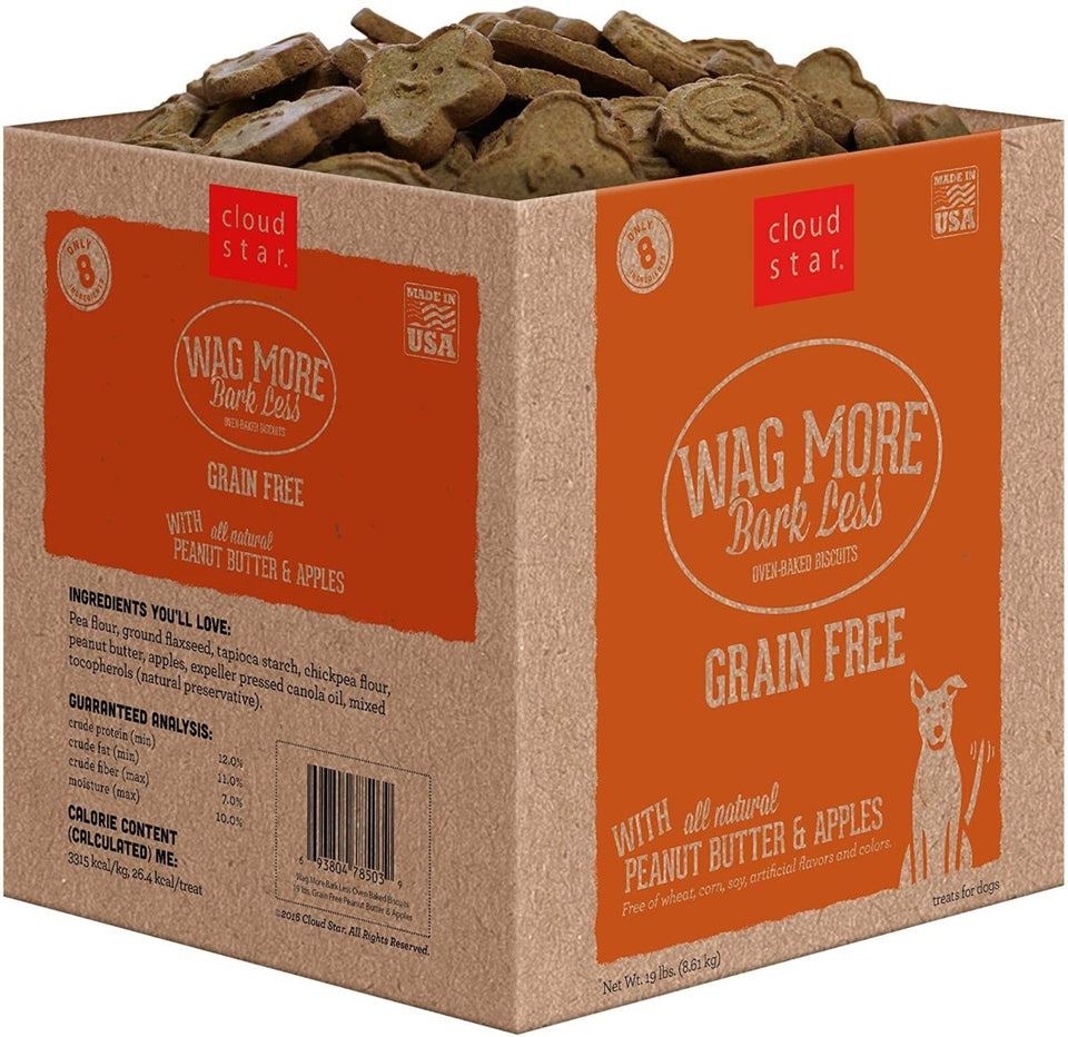 Cloud Star Wagmore Grain-Free Peanut Butter Apple Dog Treats 19 lb