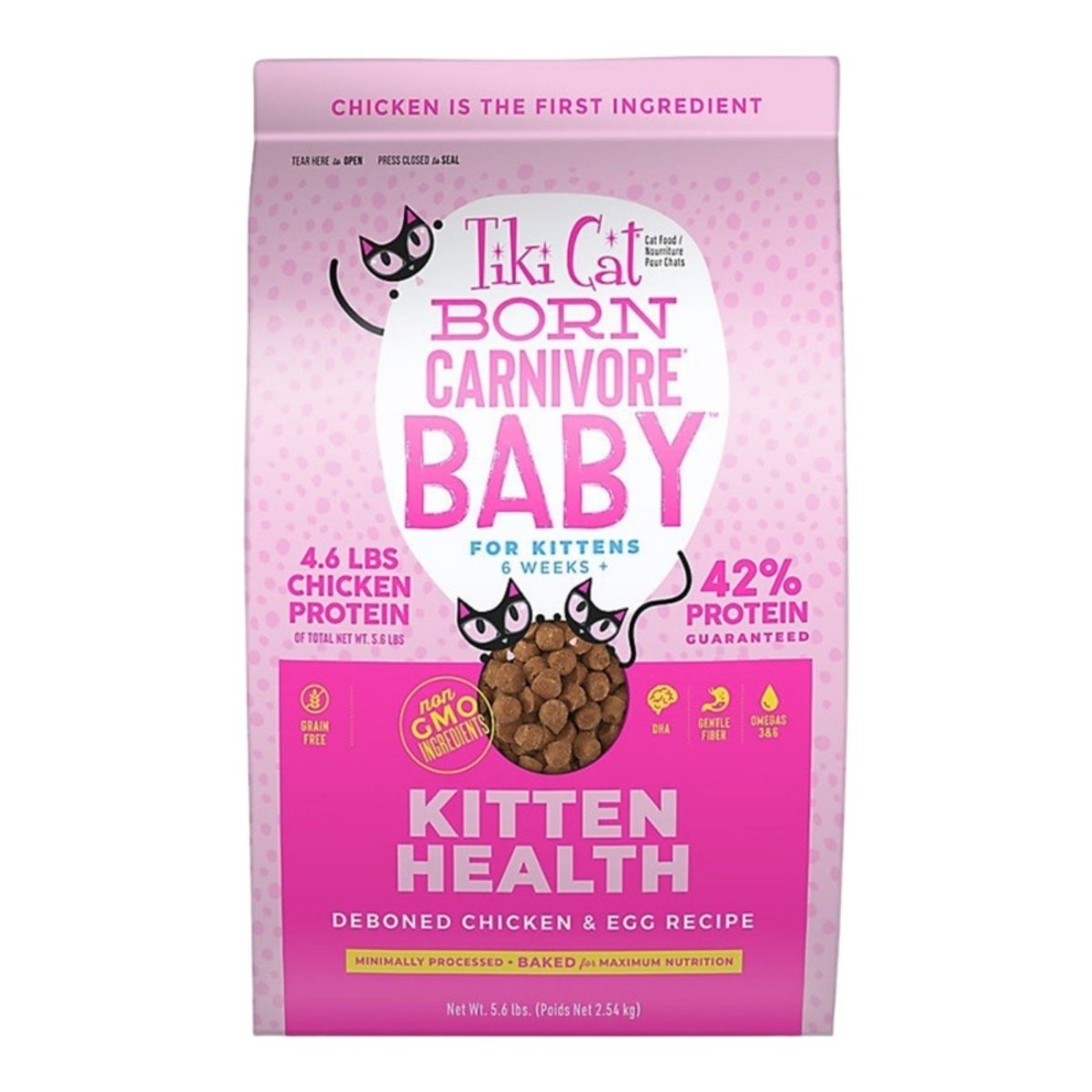 Tiki Pet Cat Born Carnivore Kitten Chicken & Egg 5.6Lb - Pets Perfect