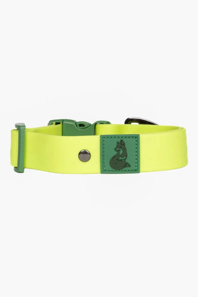 Mossy Pine Waterproof Dog Collar, Chartreuse / Willow Green/11 - 13