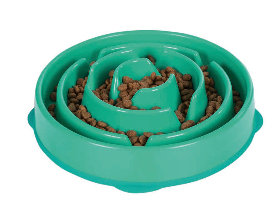Outward Hound Fun Feeder Slo Dog Bowl Turquoise 1ea/LG