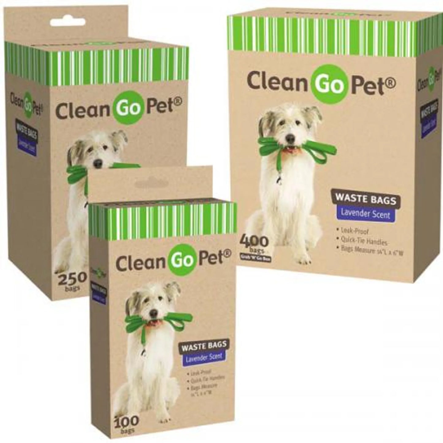 Clean Go Pet Lavender Scent Waste Bags - Odor-Neutralizing Dog Poop Bags - 250 Count - Leak-Proof