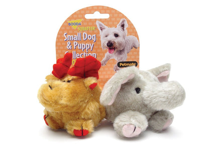 Booda Squatter Moose/Elephant Small Dog & Puppy Dog Toy Multi-Color Small, 2 ct