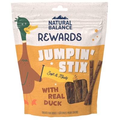 Natural Balance Pet Foods Rewards Jumpin' Stix Soft & Meaty Dog Treats Duck, 4 oz