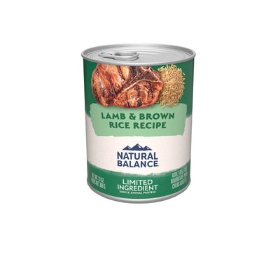 Natural Balance Pet Foods Limited Ingredient Canned Dog Food Lamb & Brown Rice 13 oz