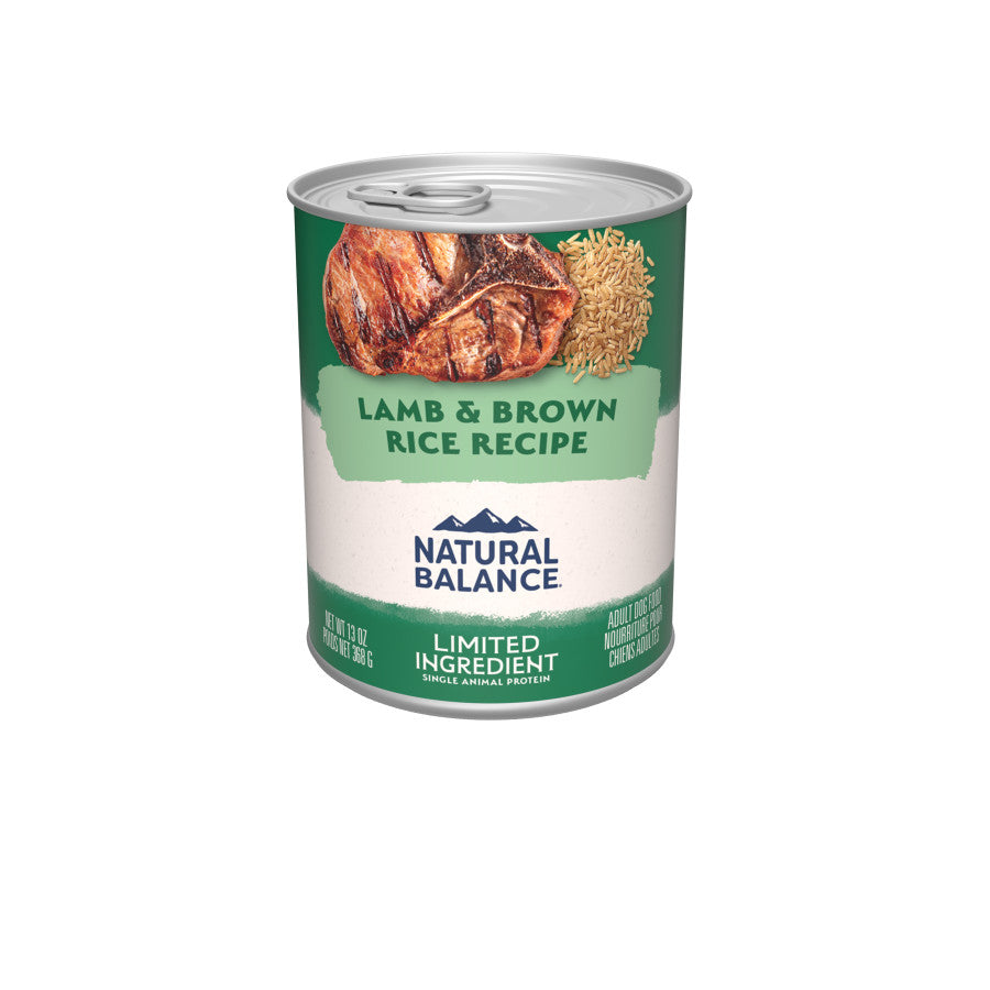 Natural Balance Pet Foods Limited Ingredient Canned Dog Food Lamb & Brown Rice 13 oz